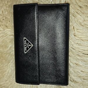 Prada black wallet, with Auth card
